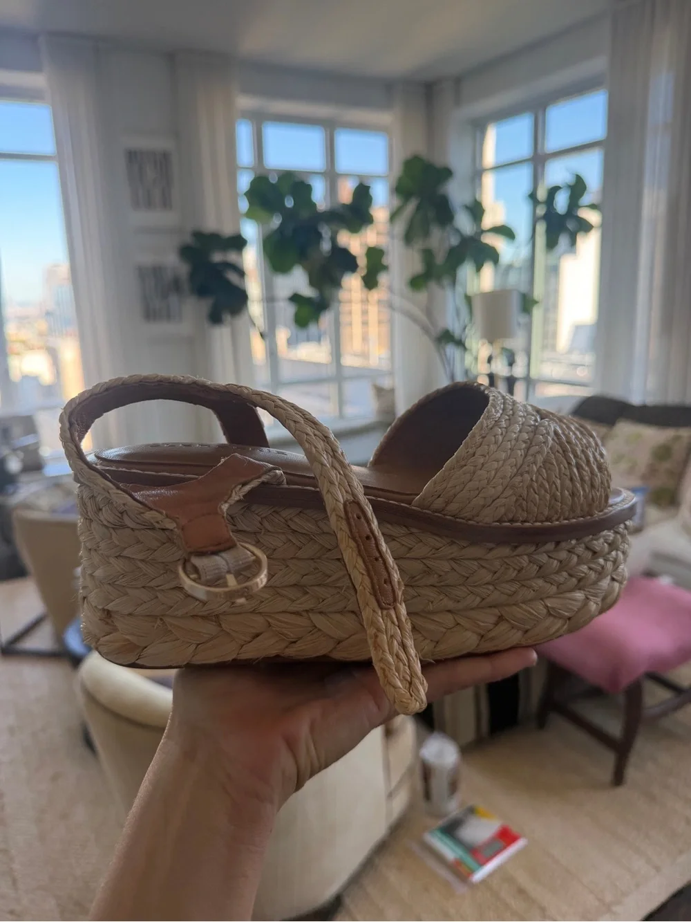 Robert Clergerie Natural Braided Platform Sandals